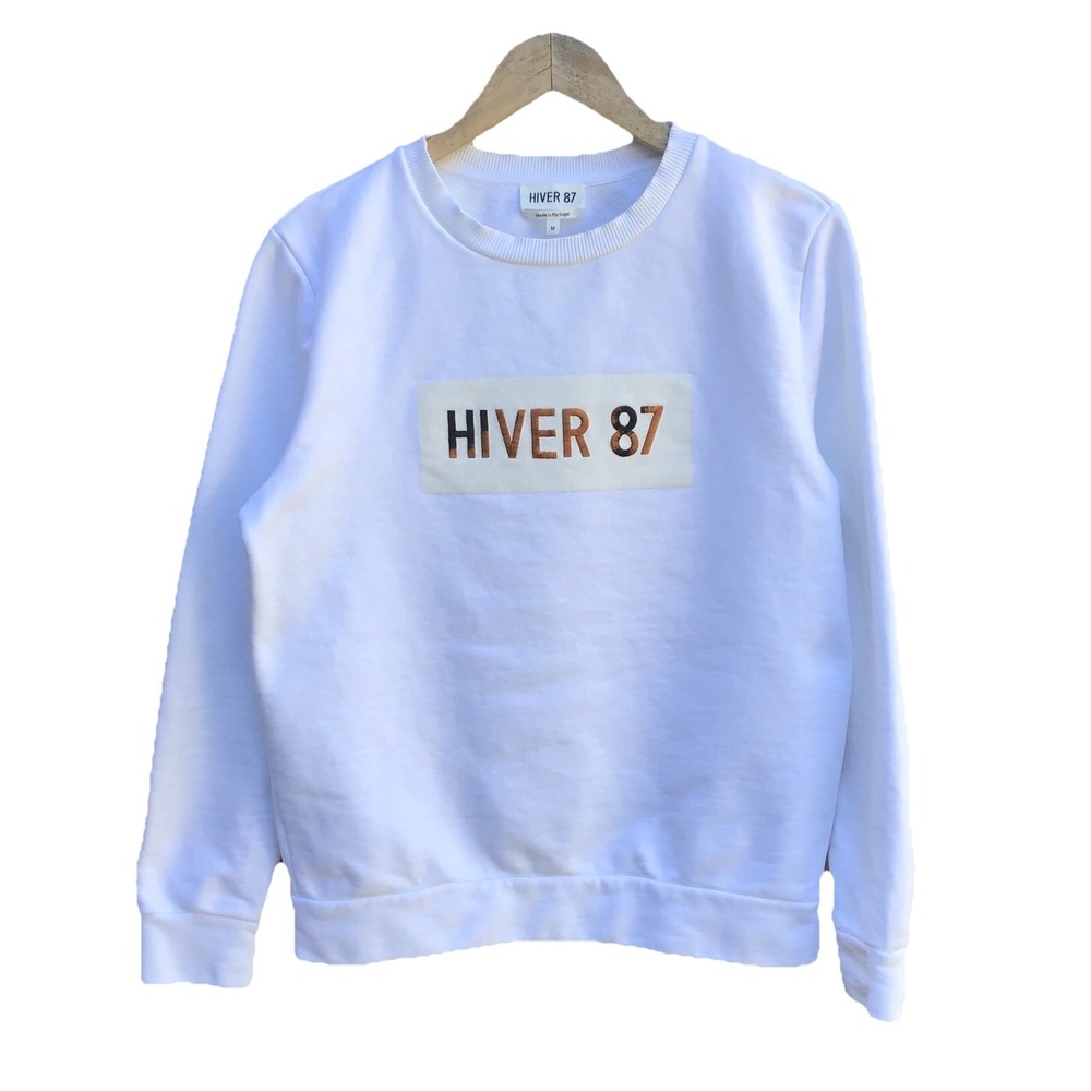 Hiver 87 x A.P.C. White Logo Crewneck Sweatshirt Made in Portugal Size M